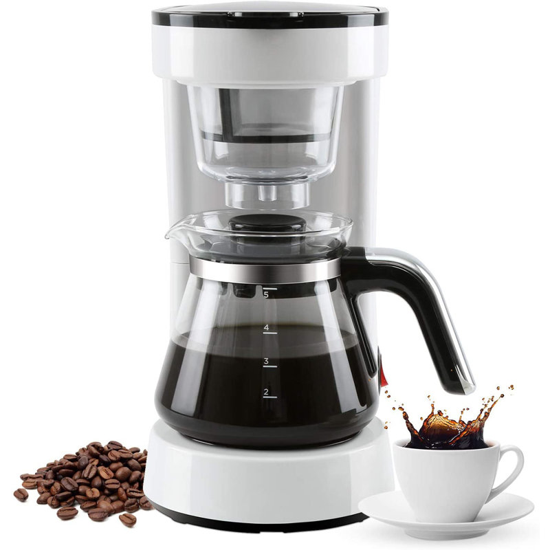 HUAXU Wayfair Basics 5 Cup Coffee Machine,Stainless Steel Filter Coffee